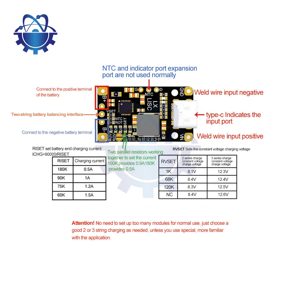 15W High Power Li-ion Battery Pack Charging Pad  2-3S BMS 2S3S Boost Fast Charge 3.7V Polymer Drone Charging Type-C USB Module