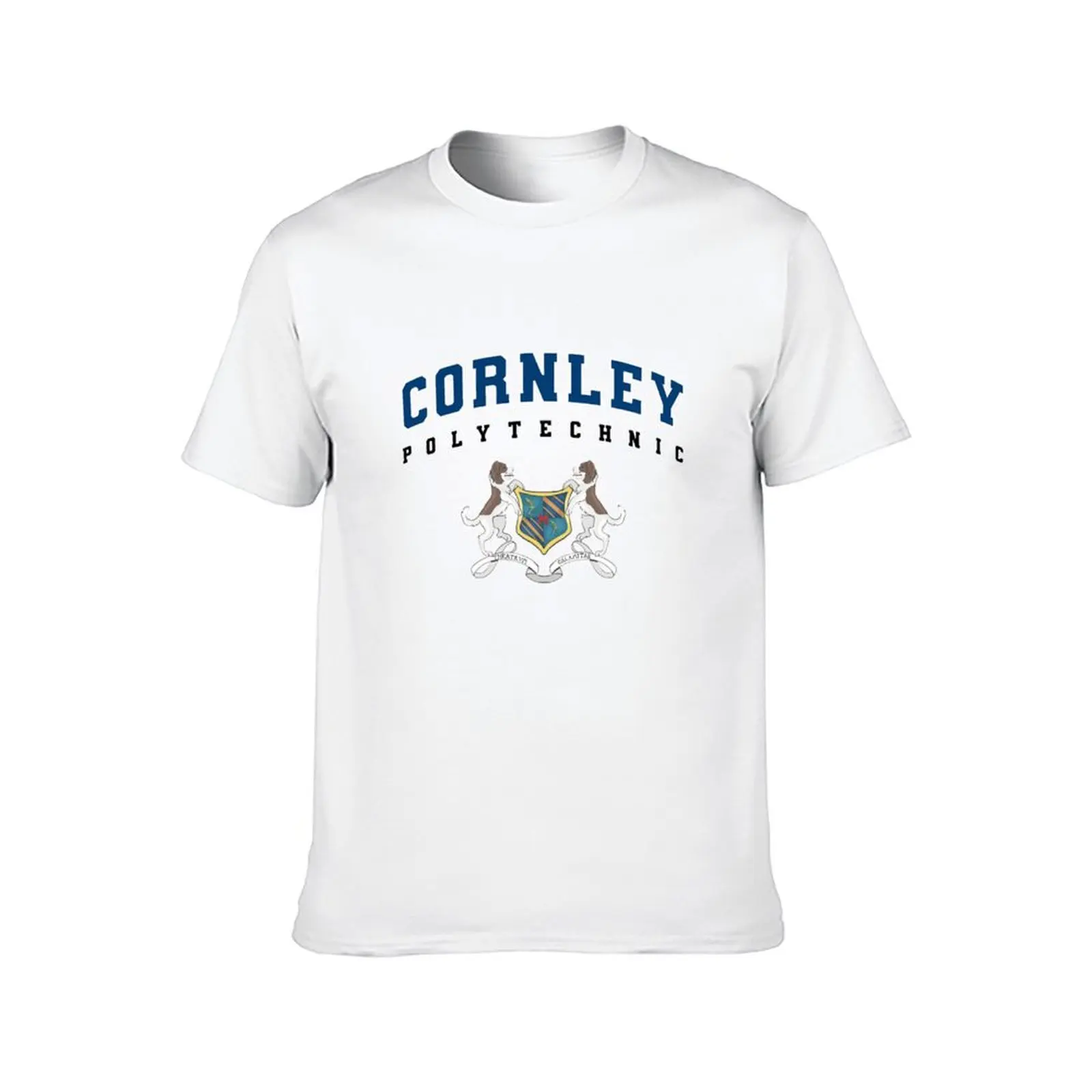 Cornley Polytechnic BLUE T-Shirt tops graphic shirts cotton graphic tees plain mens t shirts top quality