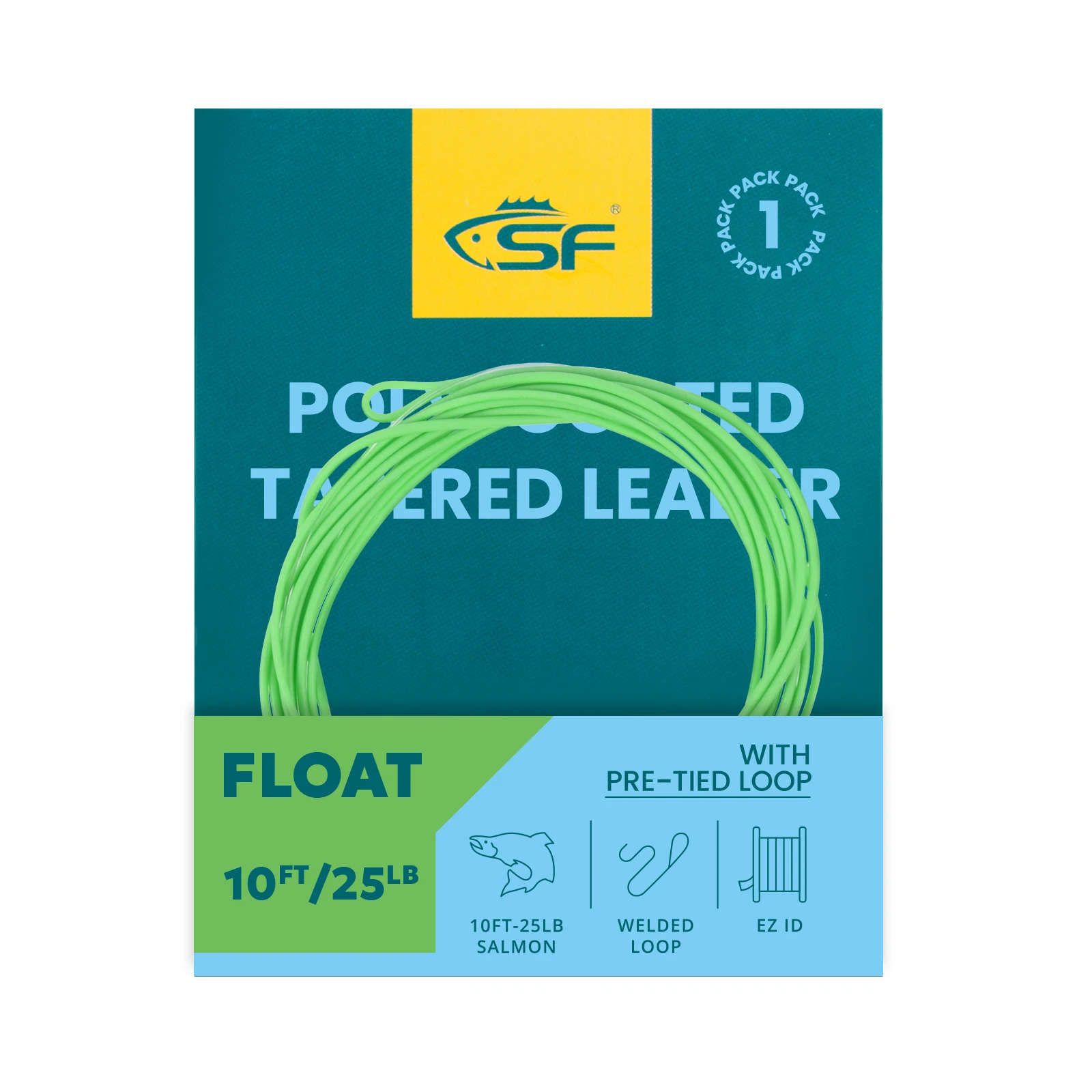 SF 1PCS/2PCS 10FT Fly Fishing Poly-Coated Leaders Monofilament Core Leader Line Fly Line for 10' Salmon Leader