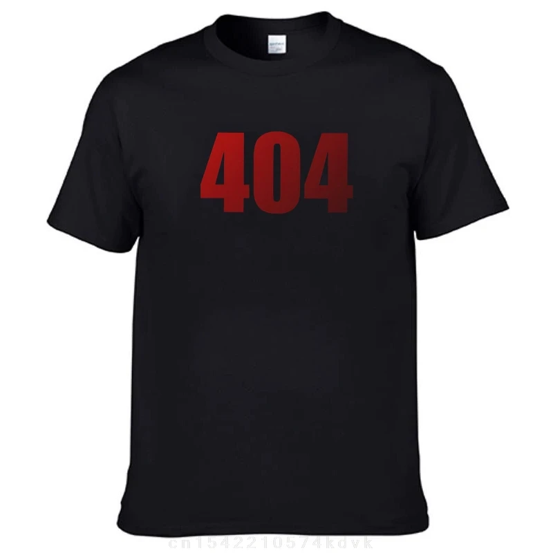 Errore 404 Cool Red T-Shirt uomo novità T-Shirt in cotone girocollo manica corta  Cotton  Tee Top