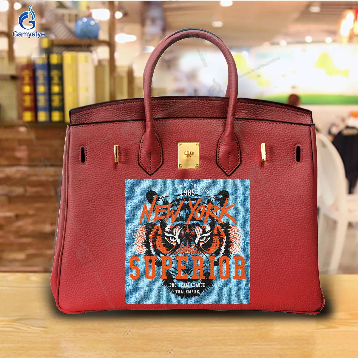 

Printed Customize Art Fierce Tiger Bag Women Clutch purses and handbags Designer Ladies purses 100% Cowhide Leather Big Capacity