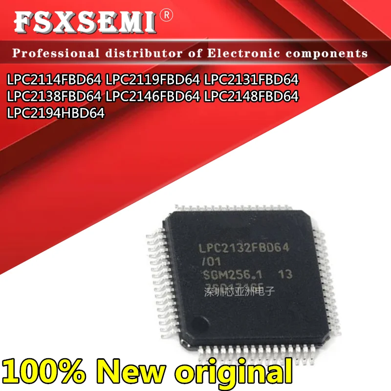 

10pcs New LPC2114FBD64 LPC2119FBD64 LPC2131FBD64 LPC2138FBD64 LPC2146FBD64 LPC2148FBD64 LPC2194HBD64 LPC2114 LPC2119 QFP