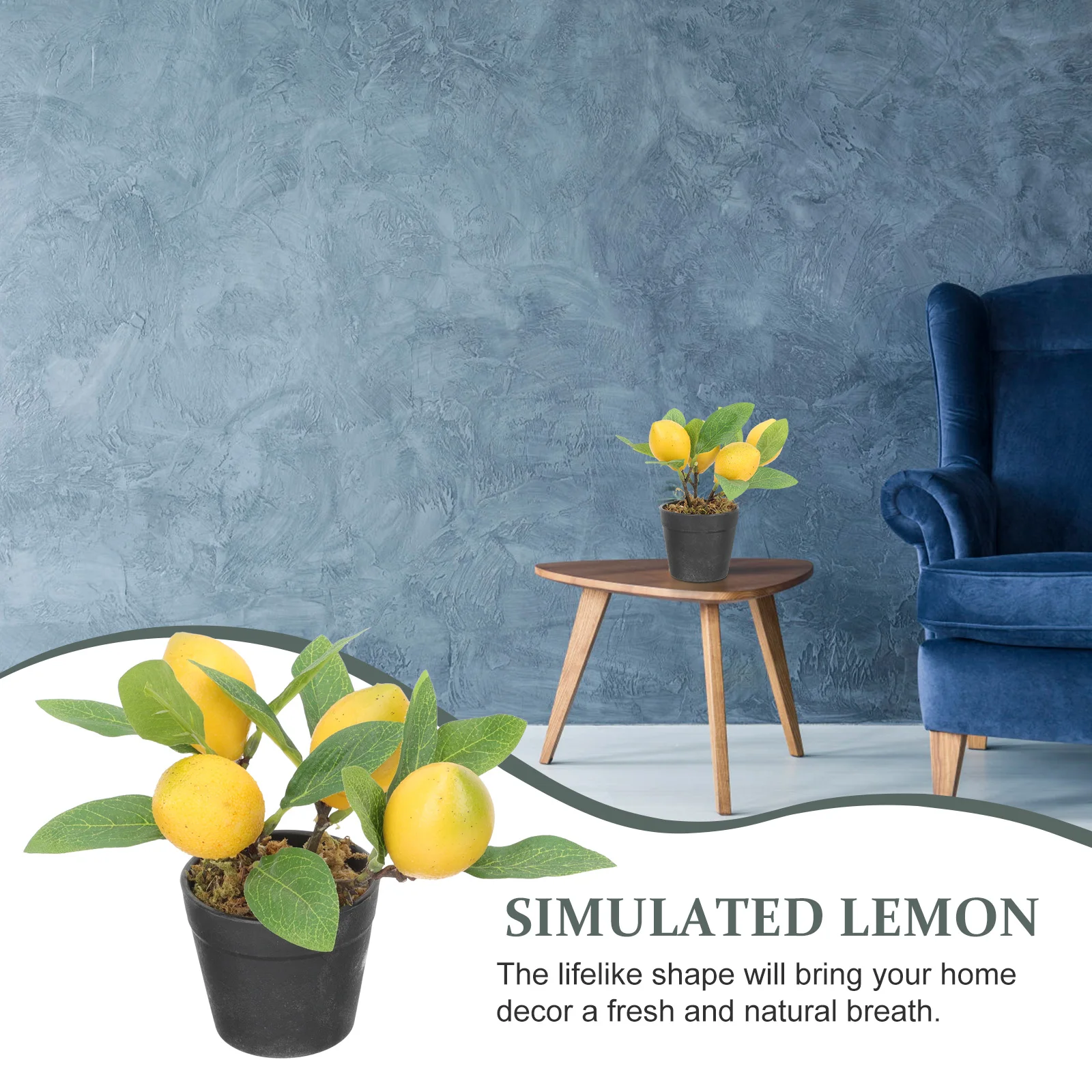 

Artificial Lemon Potted Plant Small Plants Home Decoration Faux Decorative Lemons Themed Kitchen Plastic Fake Decorations for
