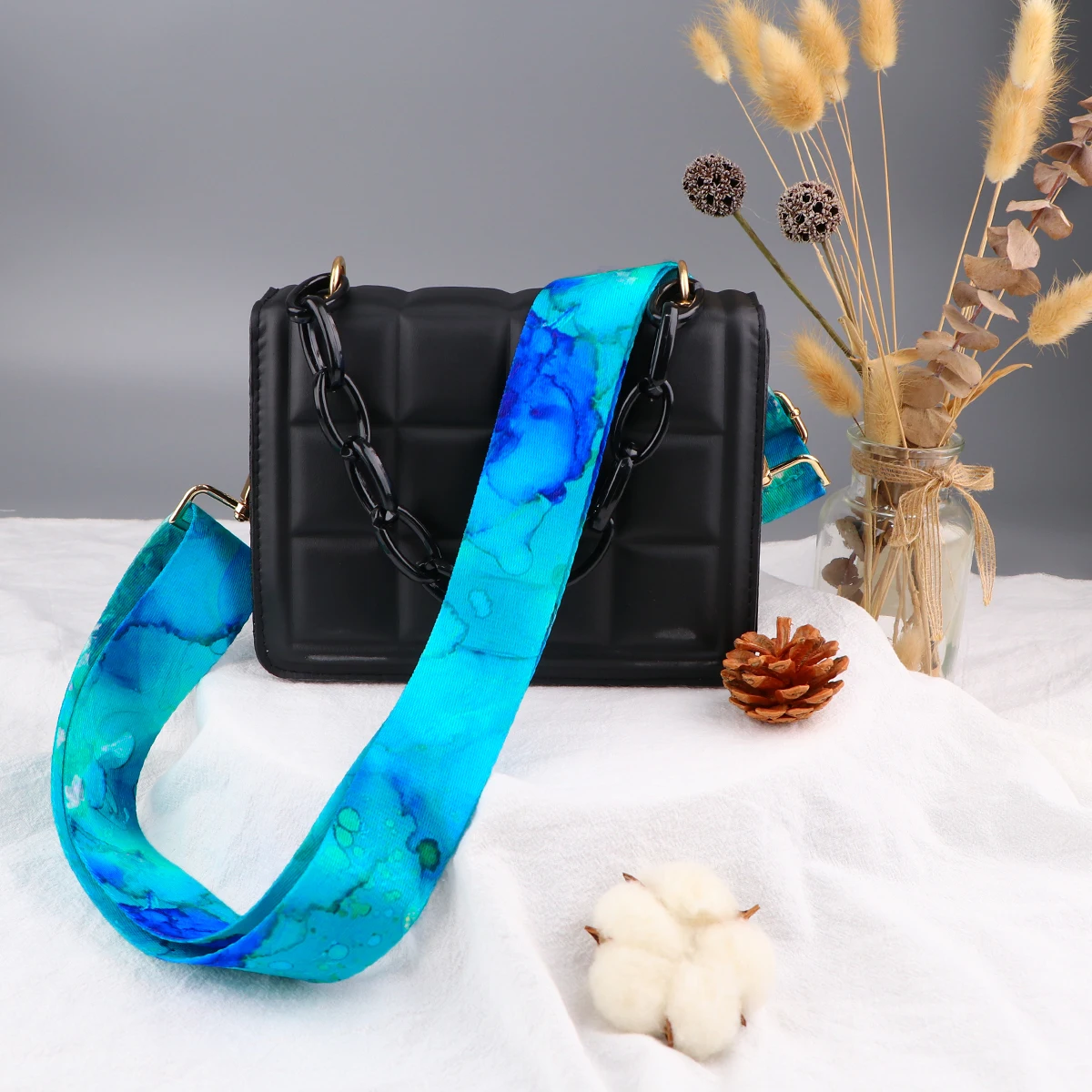 Marbling Pattern Nylon Bag Strap Women Straps for Crossbody Messenger Adjustable Belts Handbag Strap Shoulder Bag Accessories