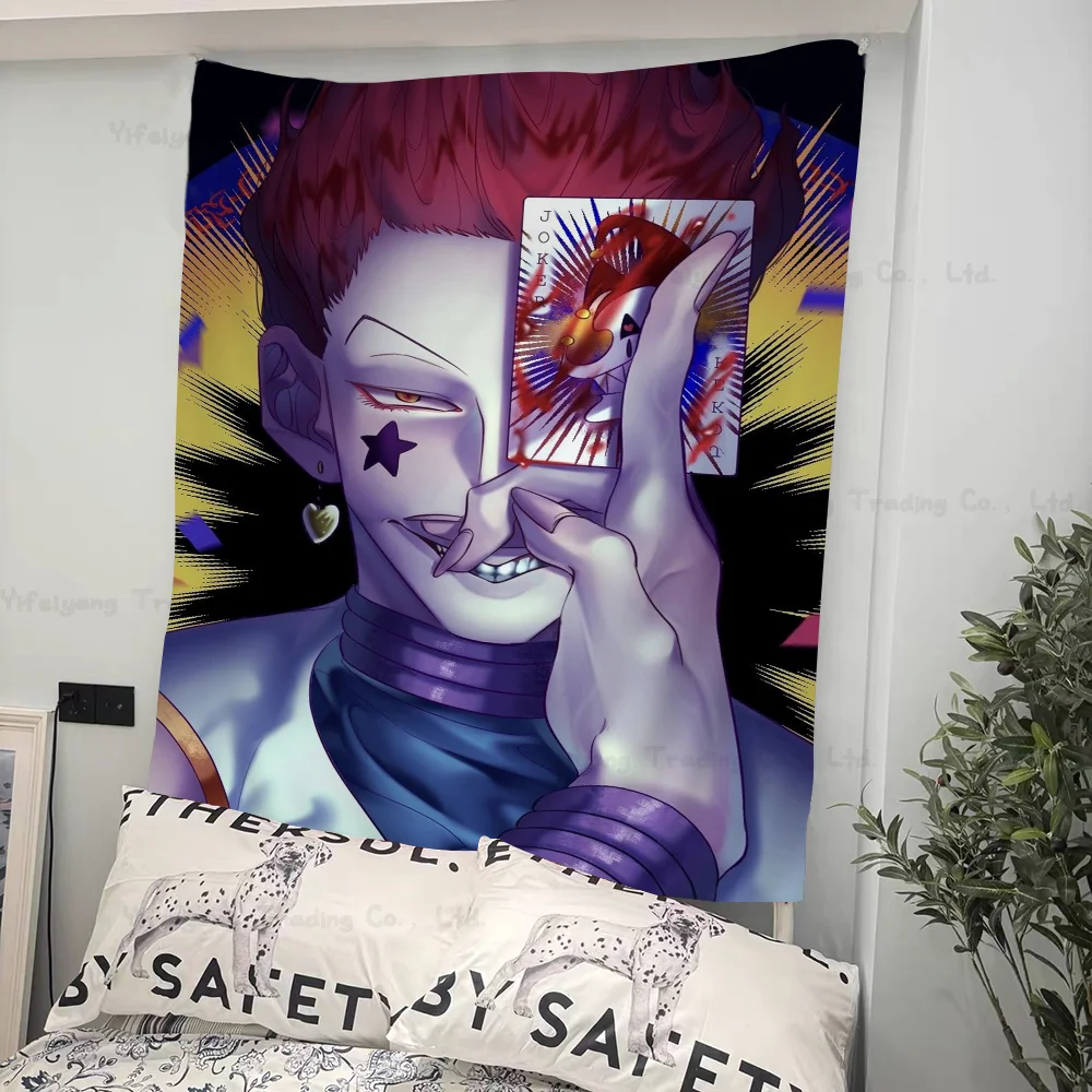 

Anime Hunter X Hunter Hisoka Printed Large Wall Tapestry Hanging Tarot Hippie Wall Rugs Dorm Home Decor