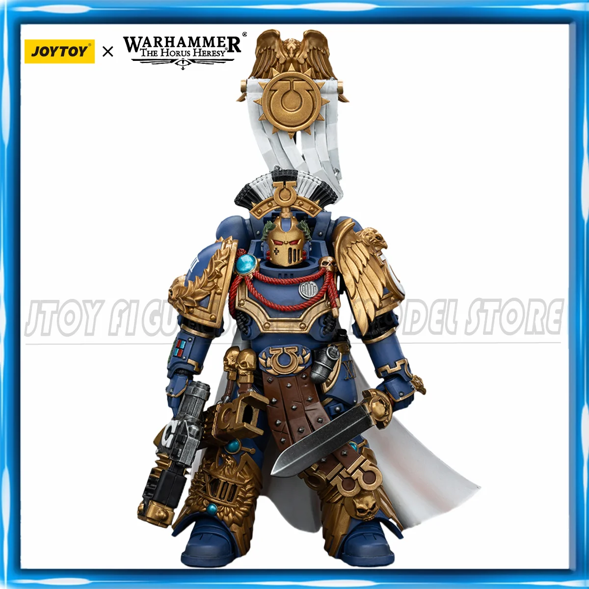 JOYTOY Warhammer 40K 1/18 Action Figures Ultramarines Legion Praetor with Power Sword and Volkite Serpenta Model Toy