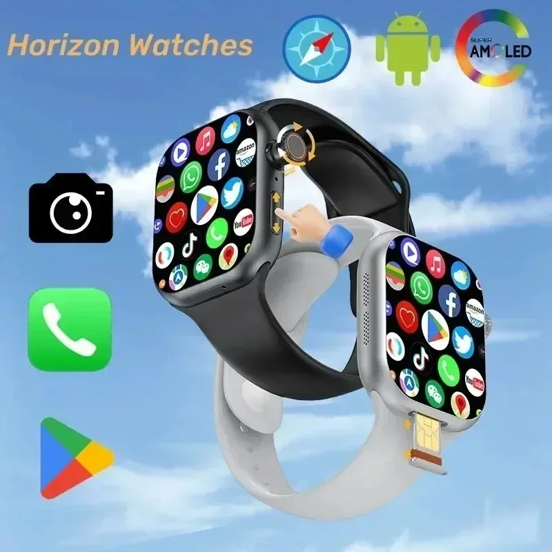 CD20 Smartwatch: 2.29" AMOLED Display, SIM & WiFi Calling, GPS, 180° Rotatable Camera ,  Health & Heart Rate Monitor.