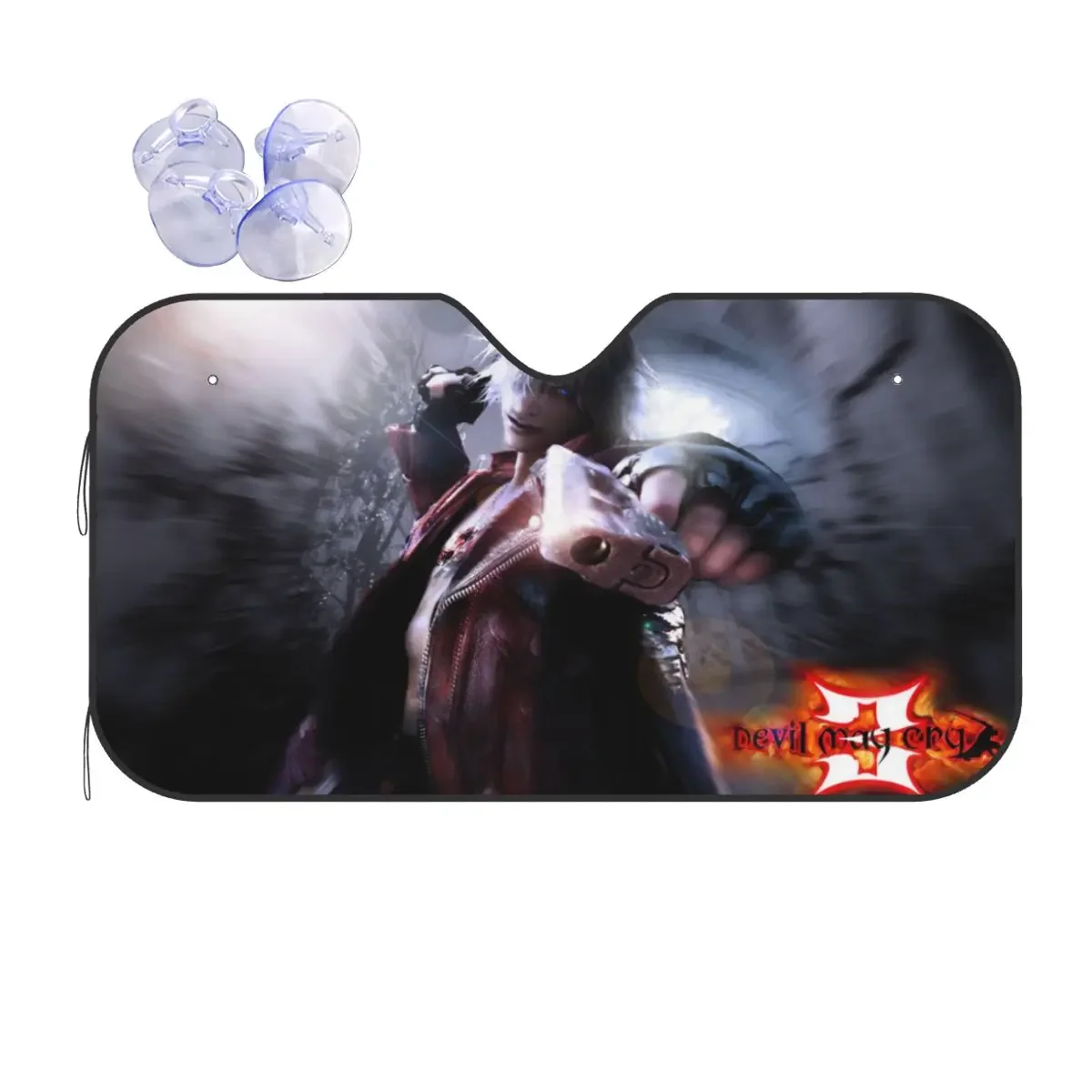 D-Devil May Cry DMC Game Novelty Sunshade Windscreen 70x130cm Cartoon Foils Sun Visor Heat Reflector