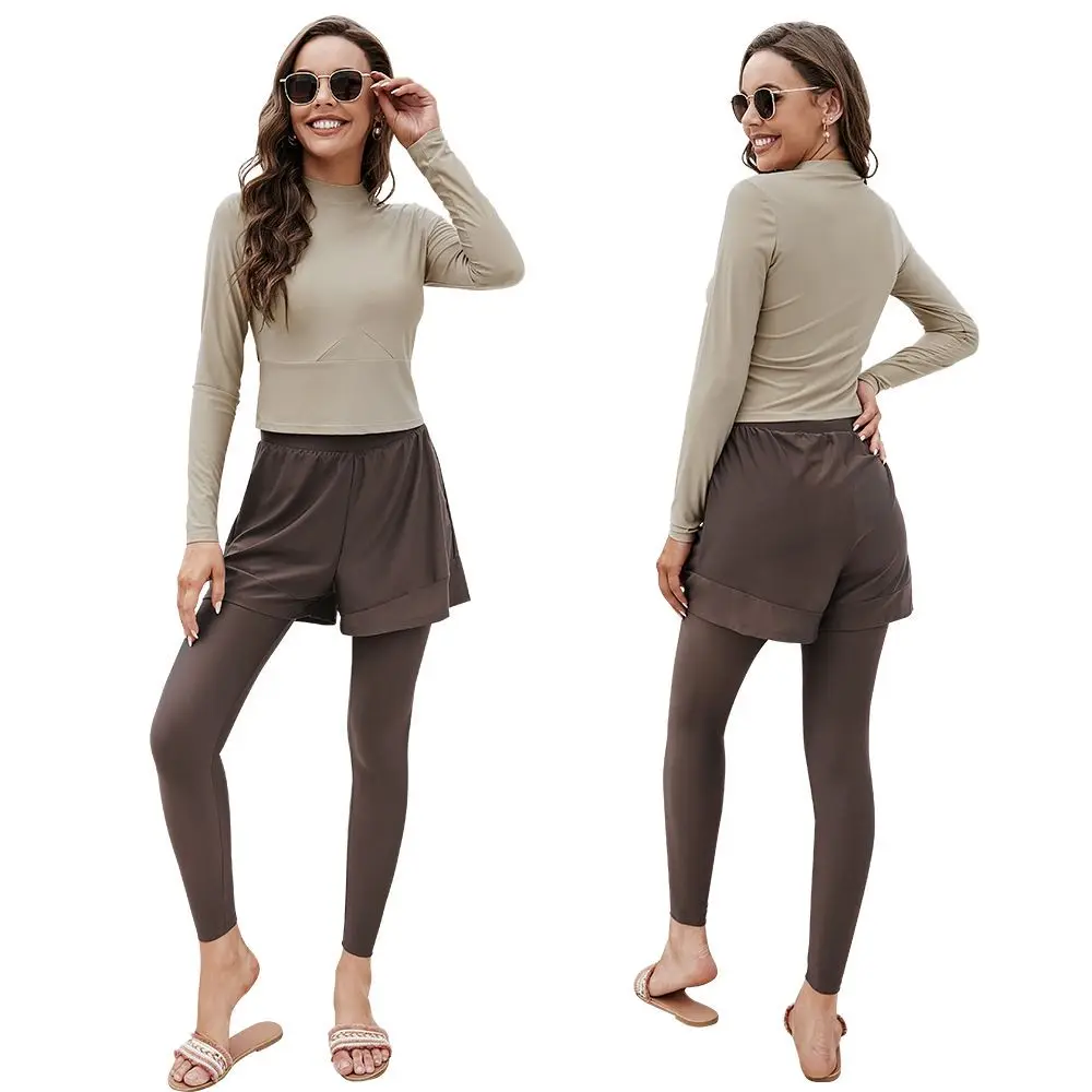 

Burkini Femme Musulmane Maillot De Bain мусульманский купальник из 2 предметов женский скромный купальник консервативный пляжный купальный костюм для серфинга