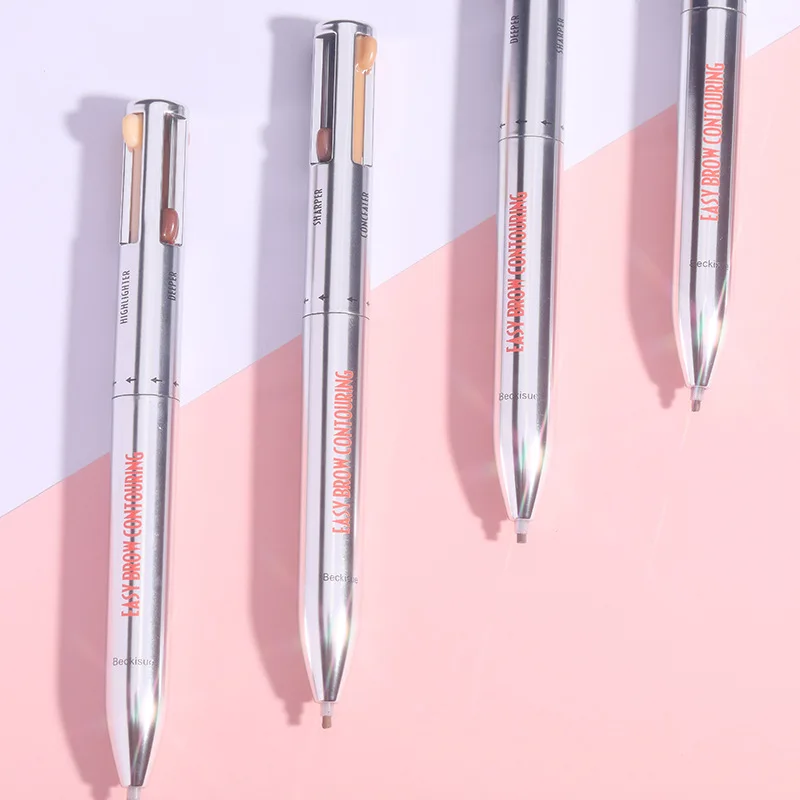 4-colors rotating ballpoint eyebrow pencil four-in-one four-core eyebrow pencil long-lasting waterproof blonde brown eye makeu