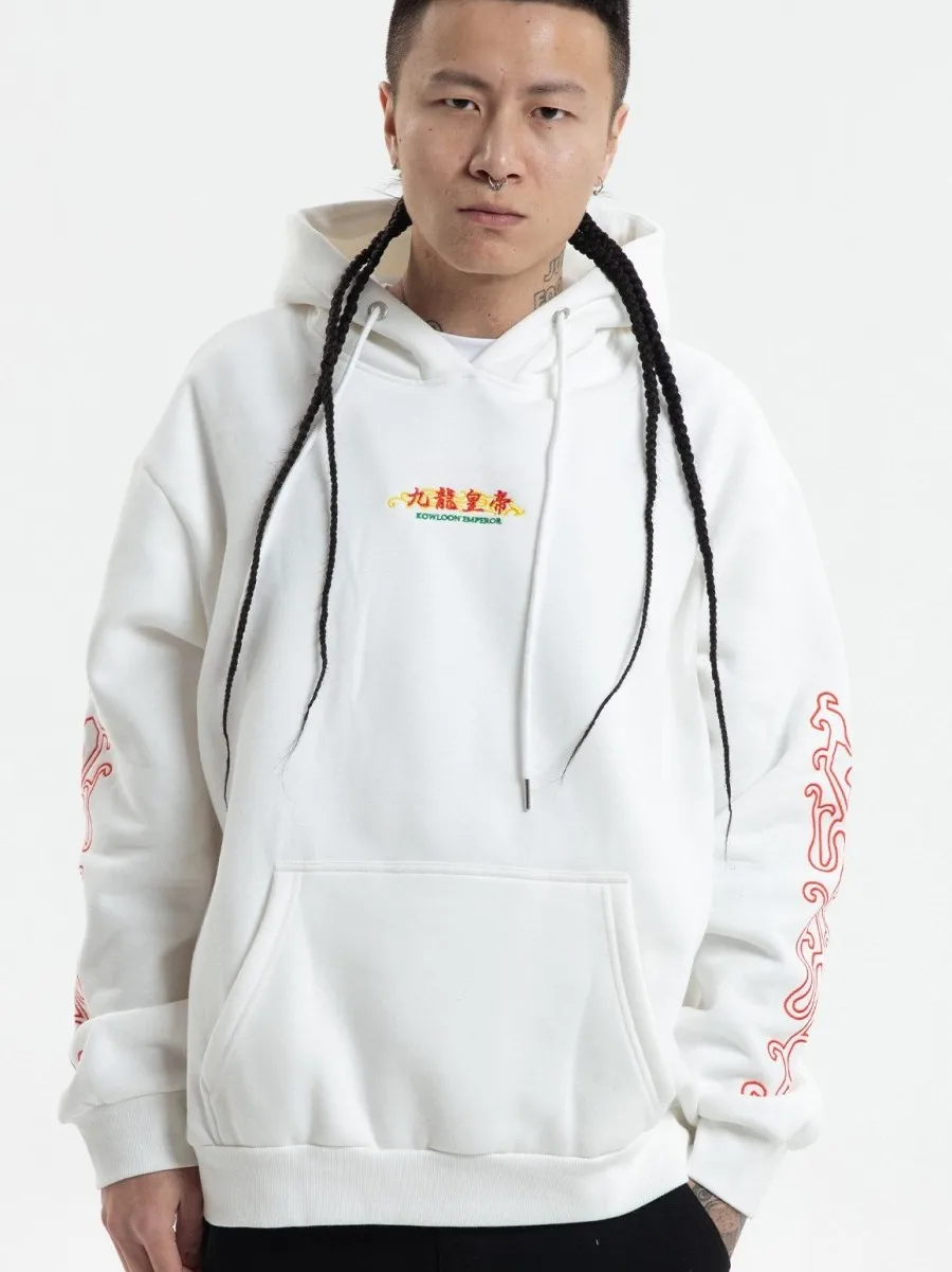 

Лимитированная серия: белая толстовка с капюшоном на Год Дракона, повседневная, универсальная, из смеси хлопка и полиэстера, с длинными рукавами и карманом-кенгуру.