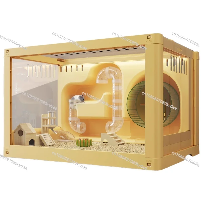 ‌Spacious Hamster Cage Panoramic Rodent Habitat Transparent Gerbil Mansion D.I.Y Multi-Level Escape-Proof Design