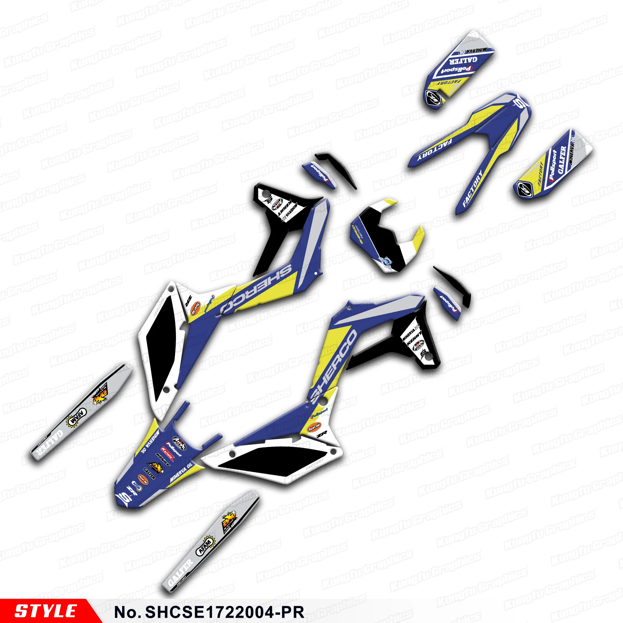 

Graphics Kit Stickers Set for Sherco SE-R SC FSE-R SCF 125-500 2017 2018 2019 2020 2021 2022 2023, SHCSE1722004-PR