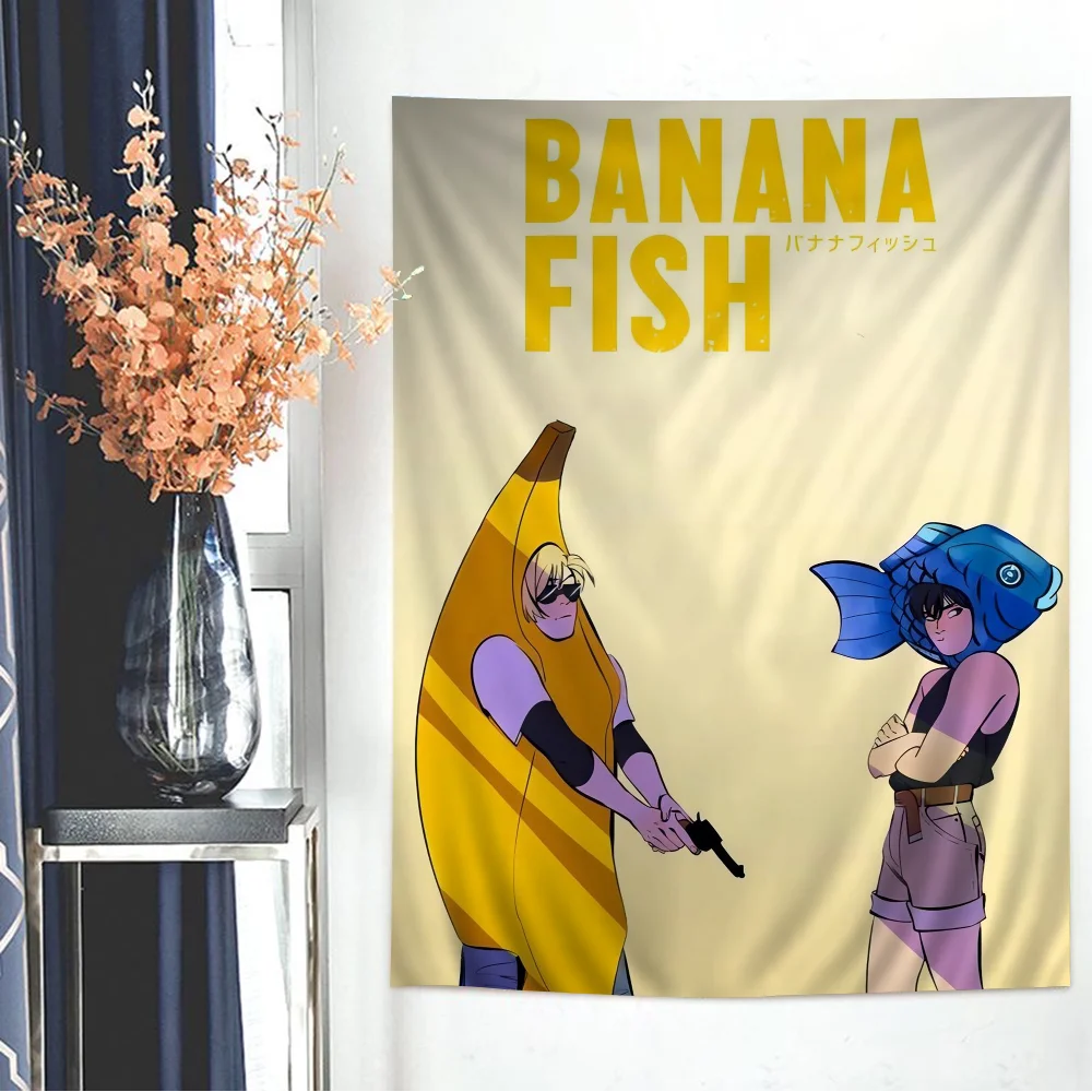 Anime BANANA FISH Hängender böhmischer Wandteppich, indischer Buddha, Wanddekoration, Hexerei, böhmischer Hippie, günstiger Hippie-Wandbehang