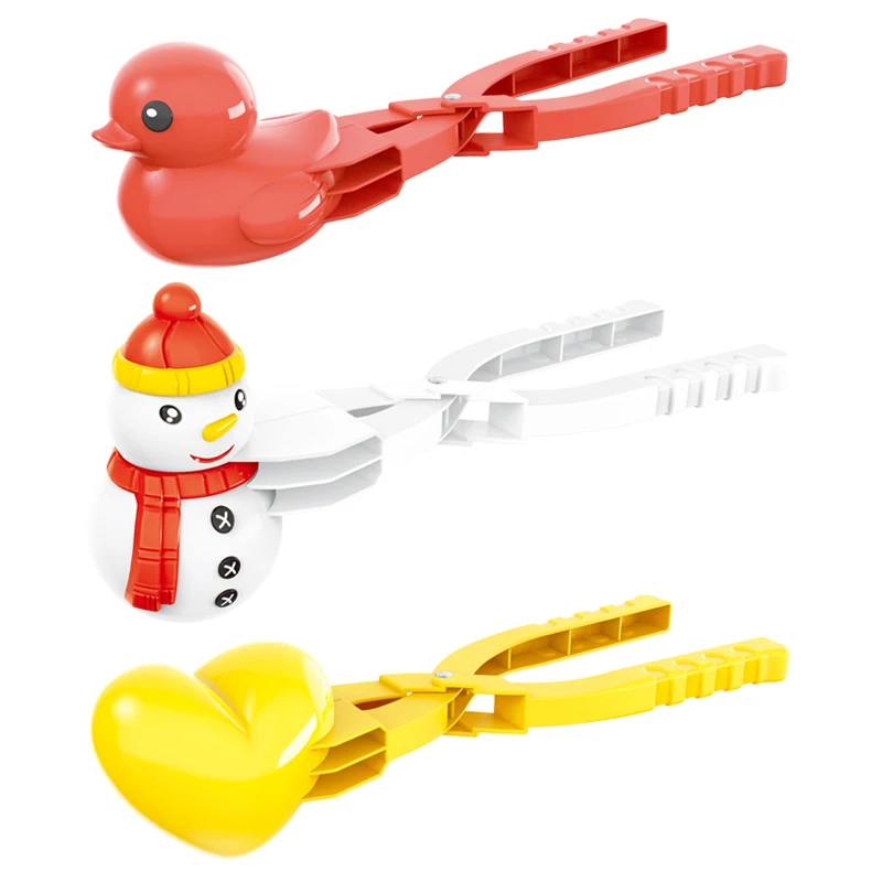 Pinza para Hacer bolas de nieve en forma de pato para niños, molde de plástico para ARENA y nieve, herramienta para lucha de bolas de nieve, juguetes deportivos divertidos al aire libre, Invierno