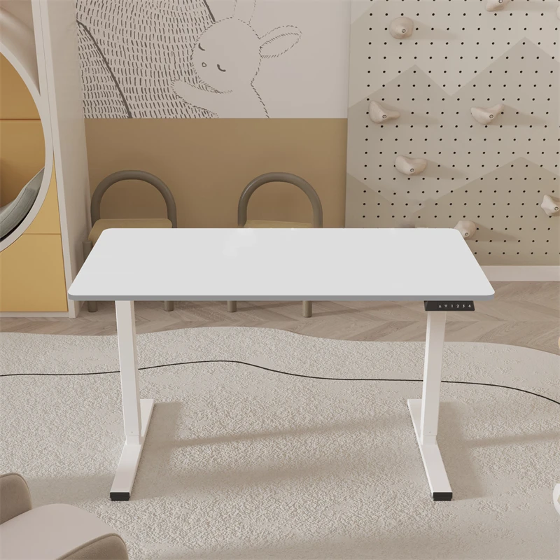 

Electric Standing Desk Adjustable Height Desk Home Office Computer Workstation Sit Stand up Desk, 48 x 24 inches, (white frame +