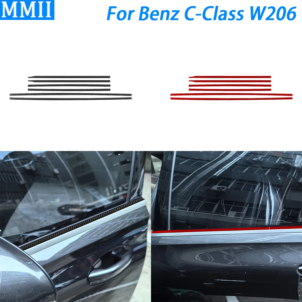 

For Benz C-Class W206 2022-2024 Carbon Fiber Exterior Door Window Panel Decorative Strips Car Decoration Accessories Sticker