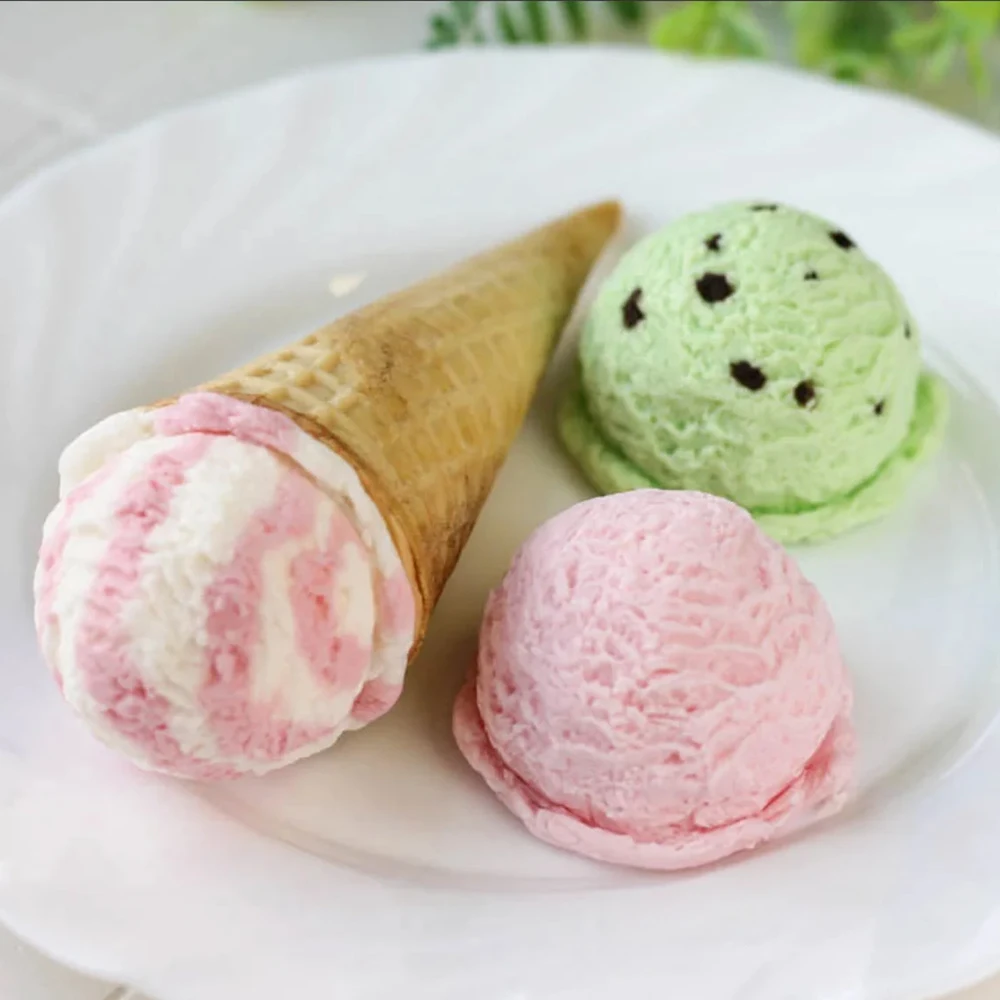 3D Ice Cream Cone Silicone Candle Mold DIY Ice Cream + Cone Molds for Handmade Aromatherapy Plaster Candle Soap & Resin Crafts - view 5