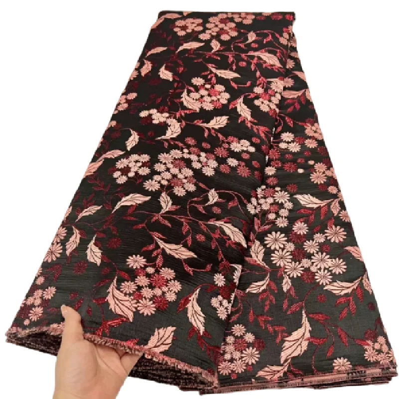 

2023 High Quality African Nigerian Tulle Lace Fabric Organza Embroidery Guipure Party Gown Dress Brocade Jacquard French 5Yard
