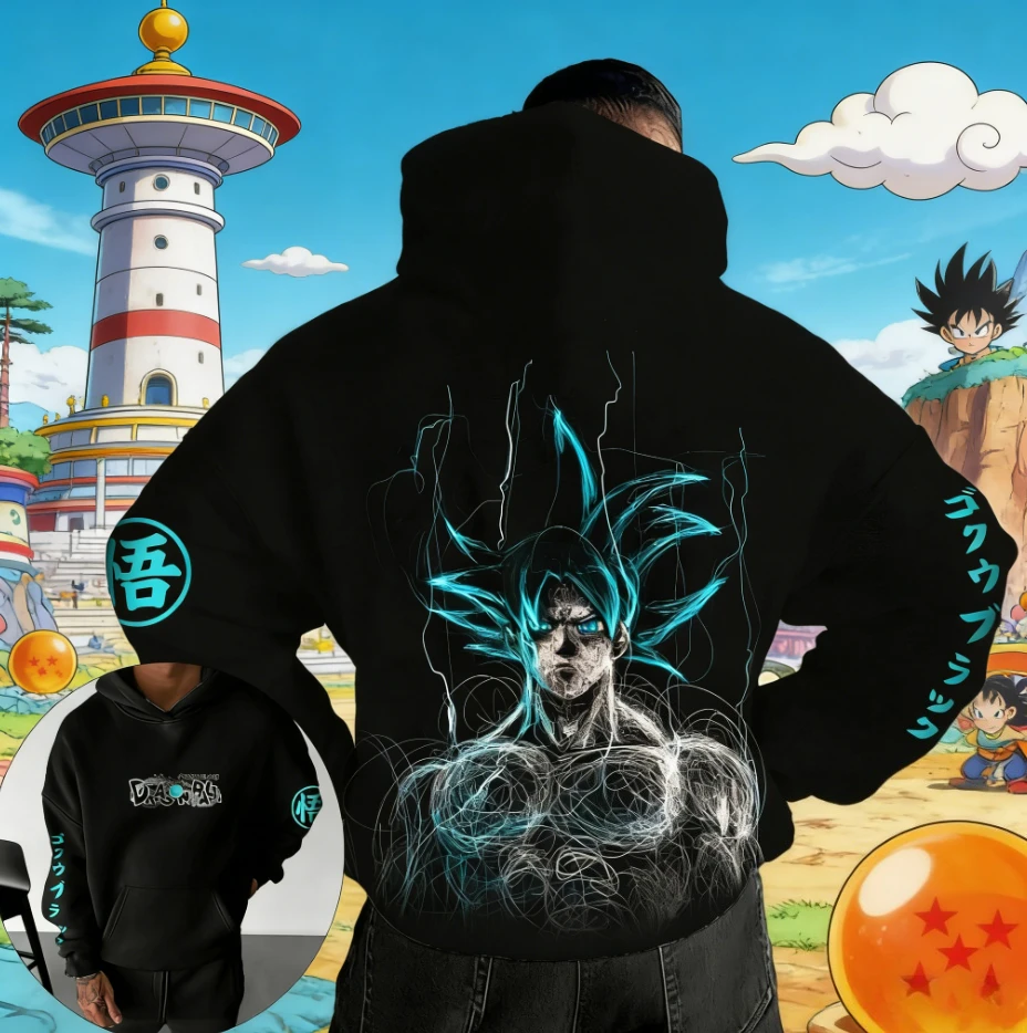 

Худи с принтом Dragon Ball Comics Co, коллаборация, осень-зима 2026, новая свободная повседневная толстовка в стиле ретро, японский Харадзюку, унисекс.