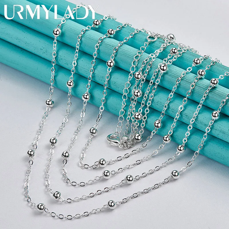 

Fine 925 sterling silver necklace jewelry European style popular Women lady cute Charms beads chain fashion Valentine's Day gift