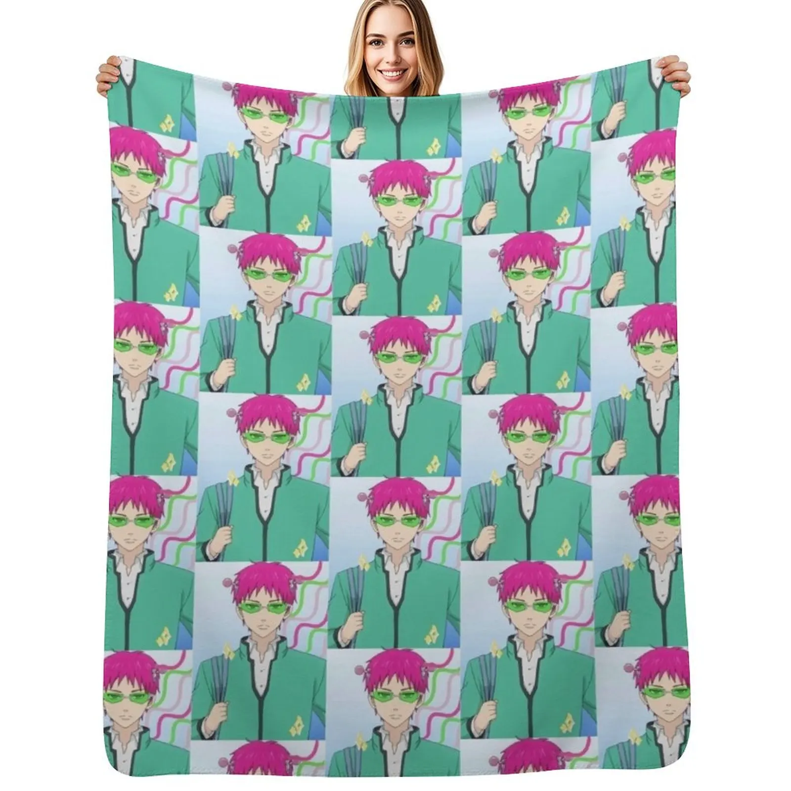 

Saiki K anime. Throw Blanket Warm Napping Blanket for Office Couch Bed