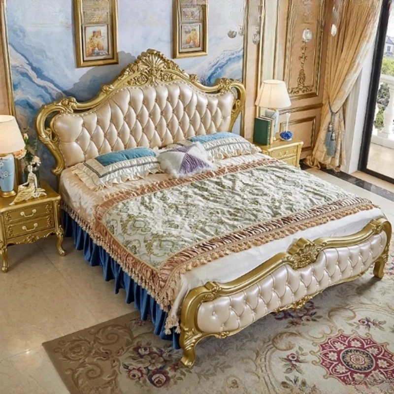 

Hot sales King Size Double Bed Pretty Unique Living Room Frame Double Bed Luxury Nordic Modern Cama De Casal Bedroom Furniture