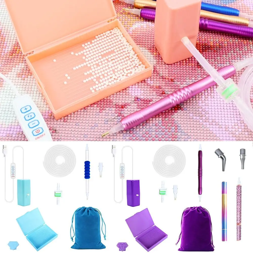 DIY Craft Vacuum Diamond Painting Pen Kits Long-lasting and Stable Beading Plates Electric Diamond Suction Tool with Storage Bag