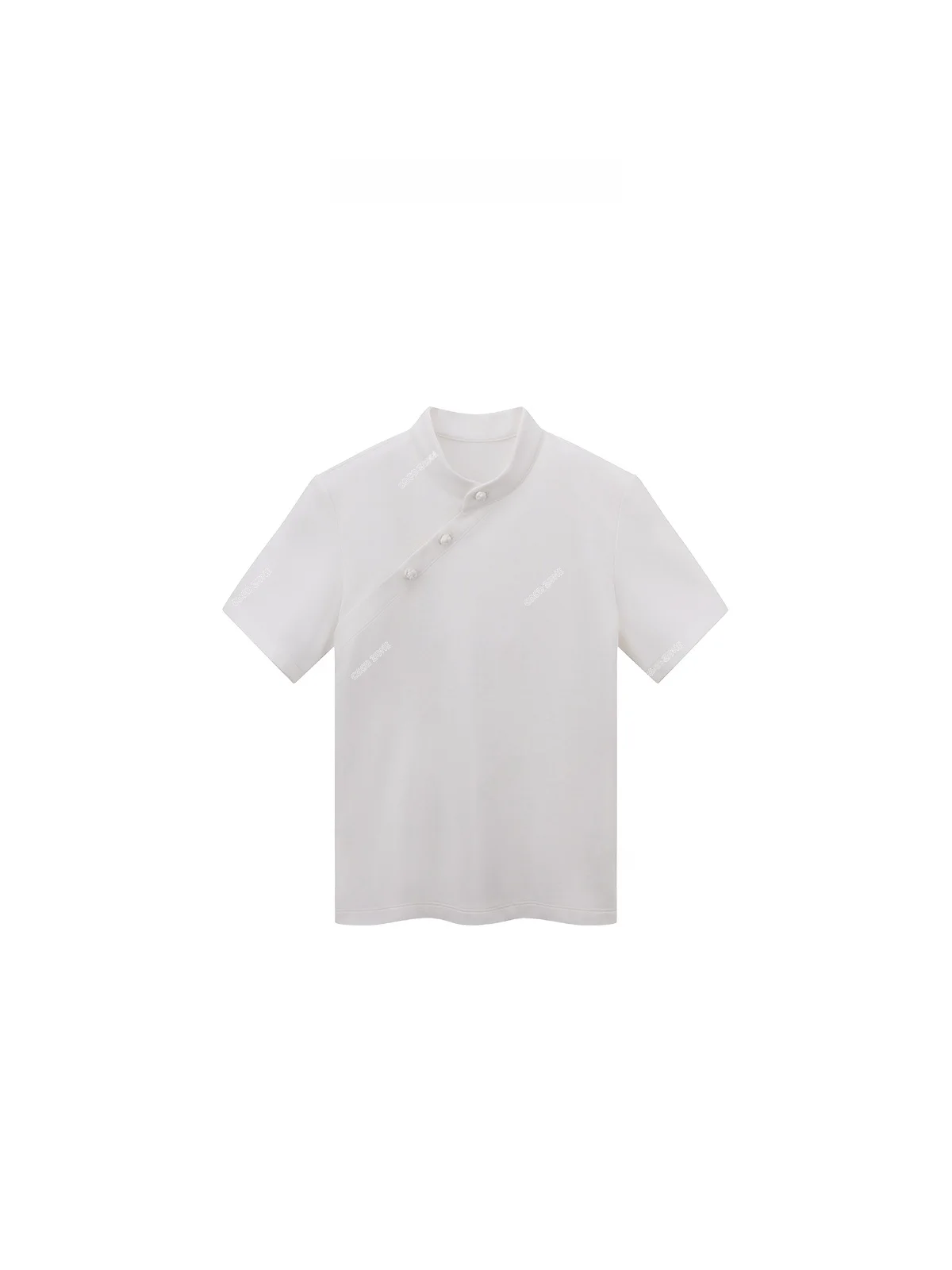 

New Chinese Sle T-irt Stand Collar ort Sve Button up Cotton Blend Summer Faionable Casual Cotton Viscose Blend