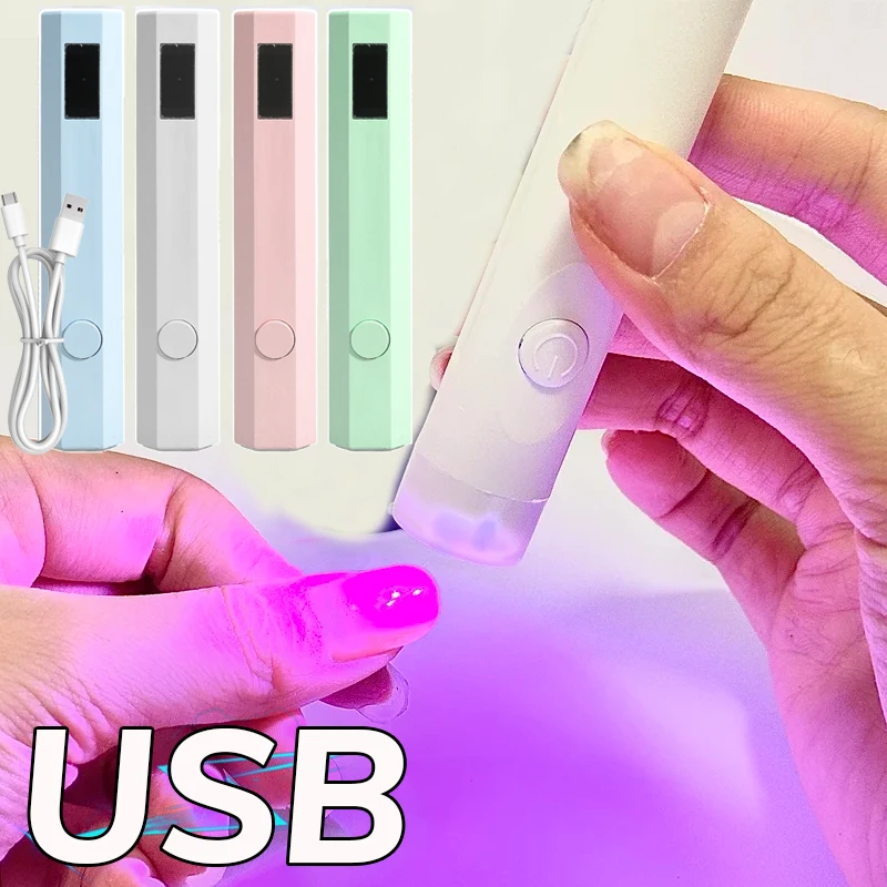 

Display Family Mini Nail Lamp Timing Quick Dry Portable Handheld Flashlight Pen Chargeable Nail Dryer Machine Uv Led Nail Lamp