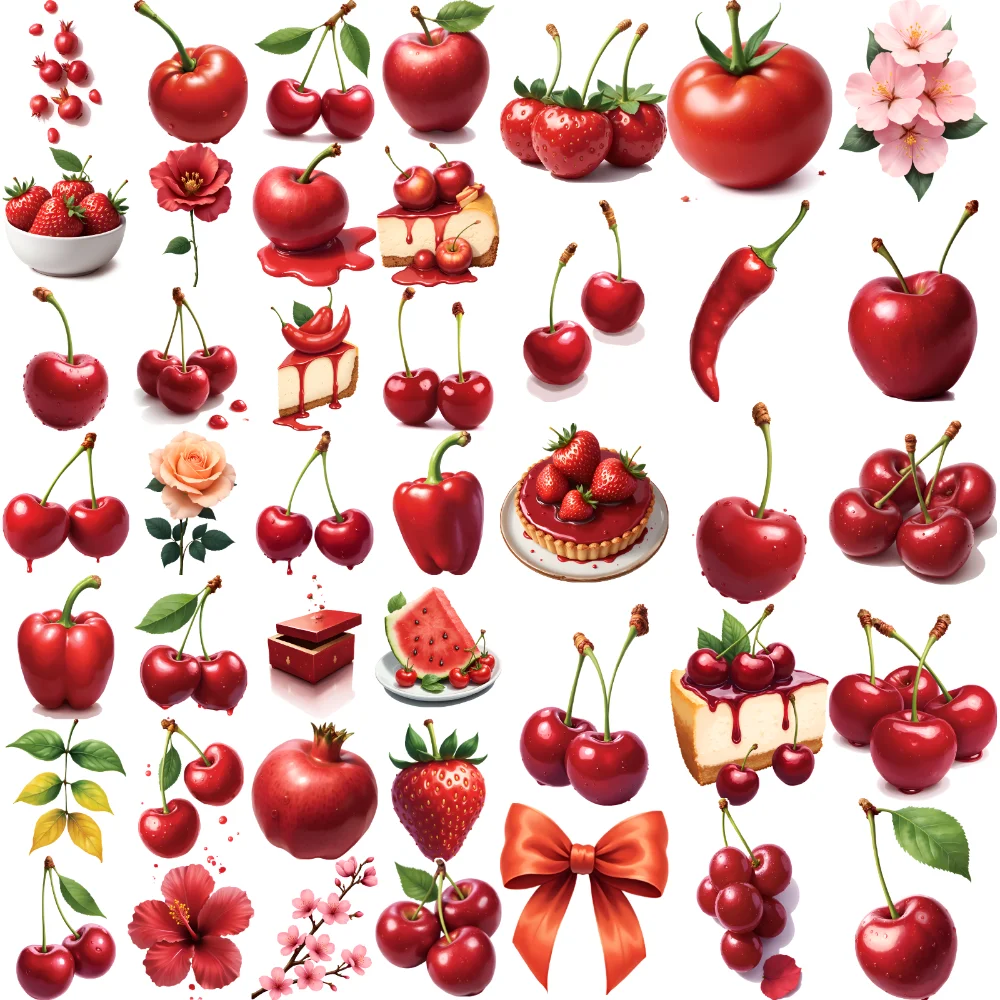 

54pcs Temporary Tattoo Strawberry Waterproof Long-lasting Body Stickers Cherry Temporary Tattoo Stickers For Arms Thighs