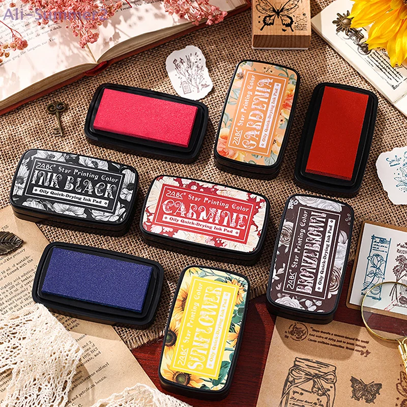 Almohadilla de tinta Multicolor colorida, sellos para planificador, álbum de recortes artístico, suministros para estudiantes, sello de tinta automático, almohadilla de tinta, accesorios escolares, papelería