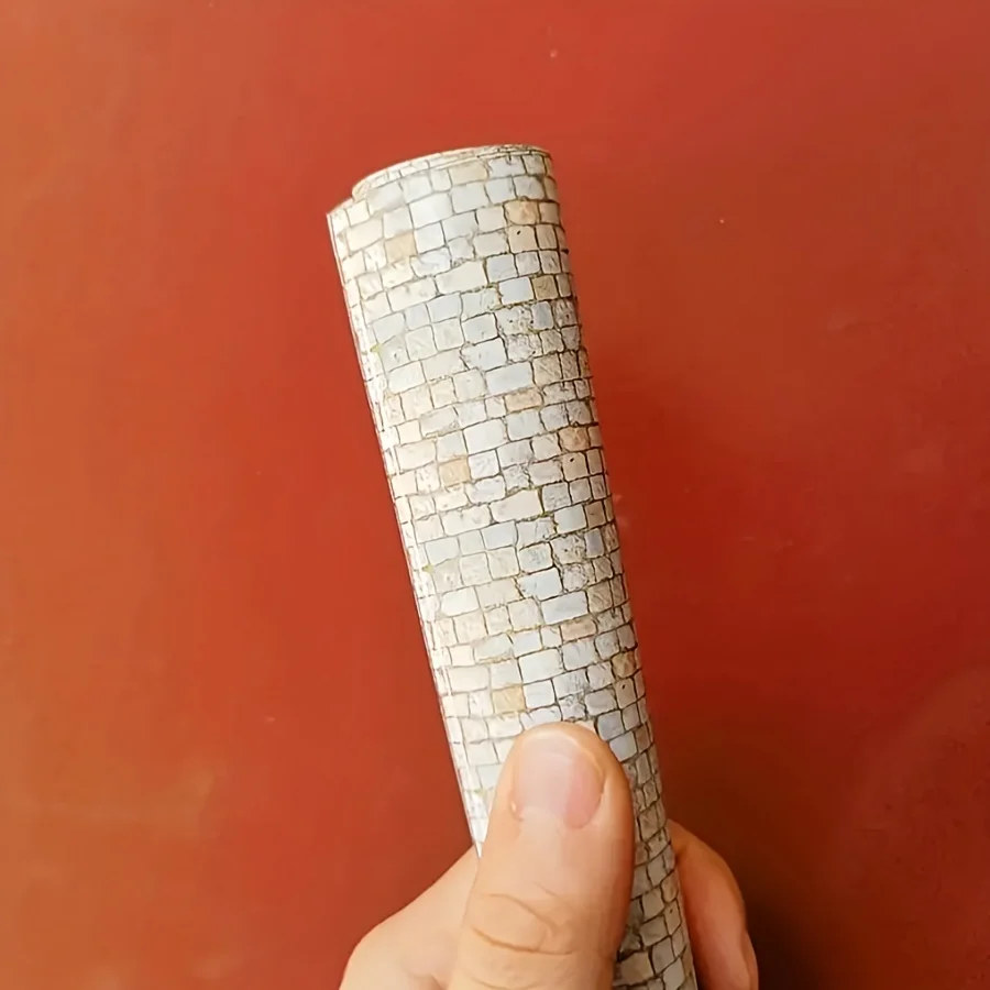 5Pcs 21*28cm Simulation Road/Wall/Floor Surface Sticker Self-Adheasive Paper DIY Model For Dollhouse Decor Ground Brick Material
