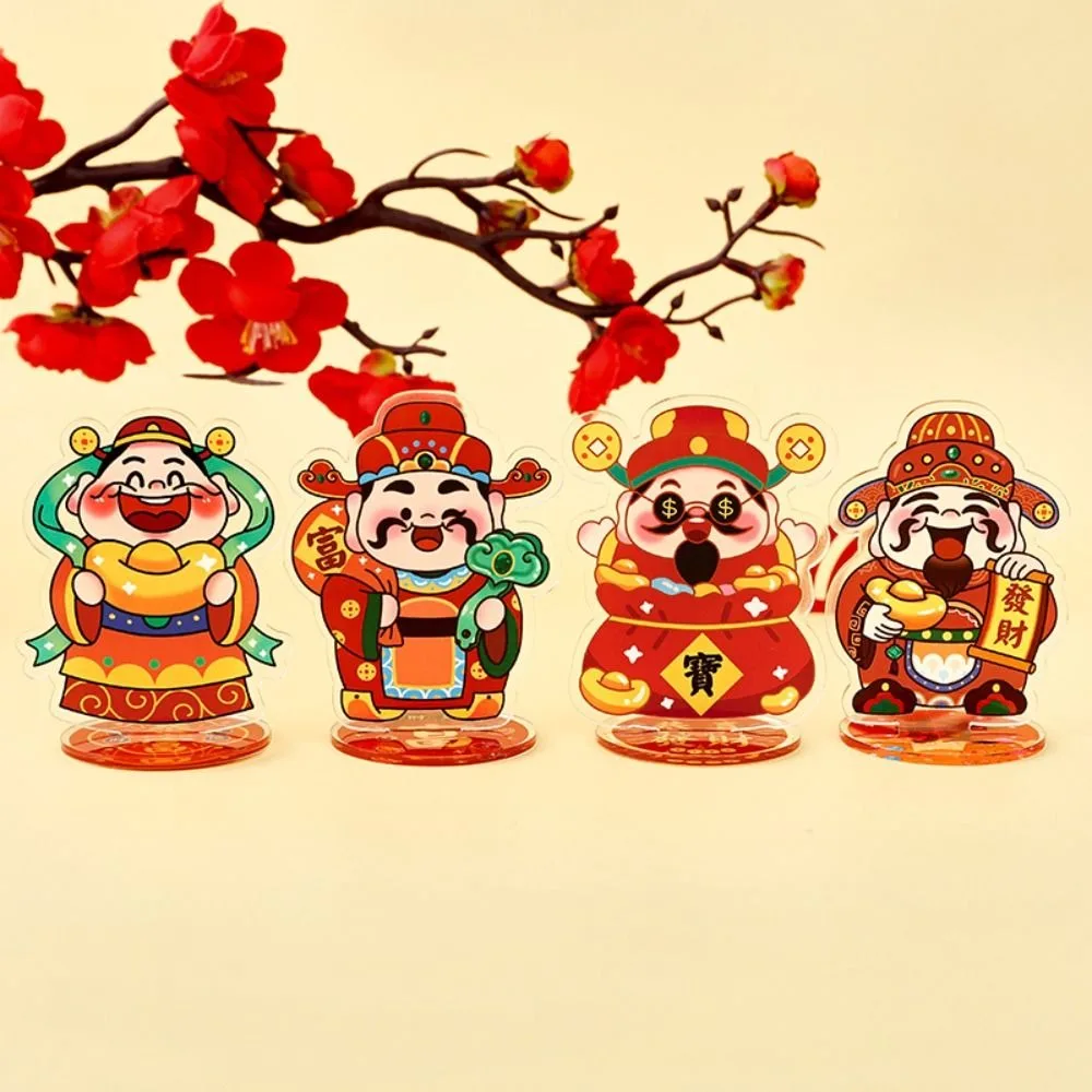 Chinese Stijl God van Rijkdom Stand Model Plaat Lucky Leuke God van Fortuin Figuur Model Plaat Creatief Acryl