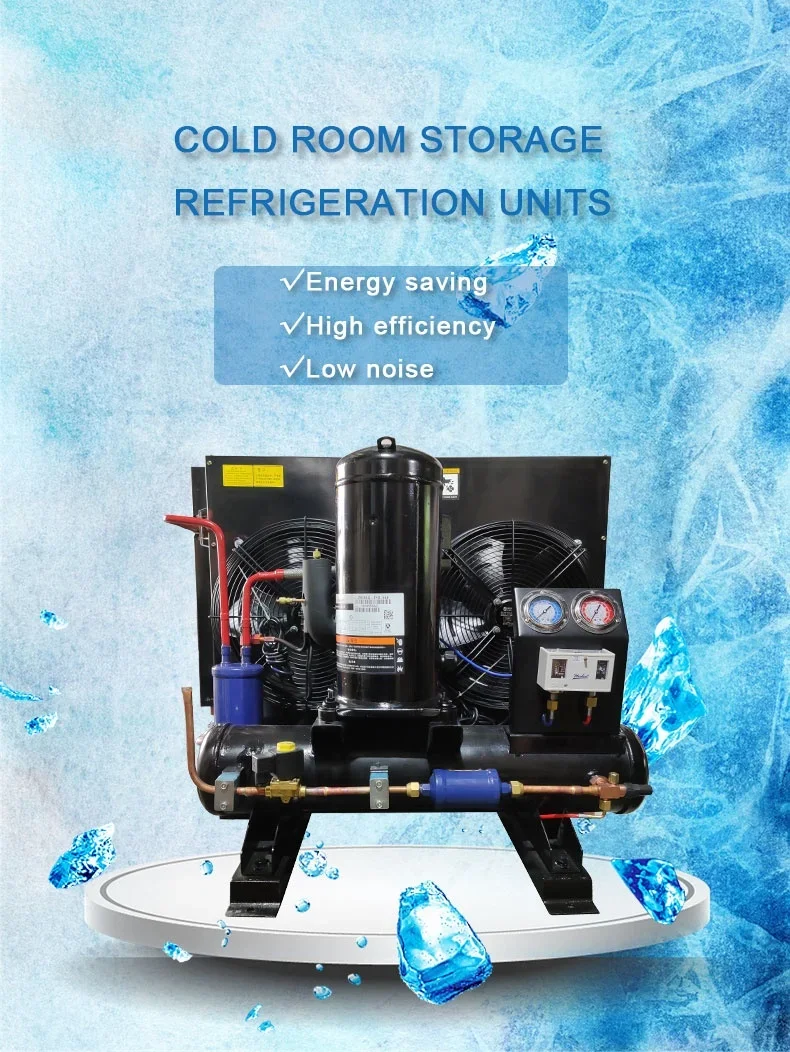 Commercial cold room scroll compressor refrigeration condensing unit open air-cooled condensing unit cold storage equipment