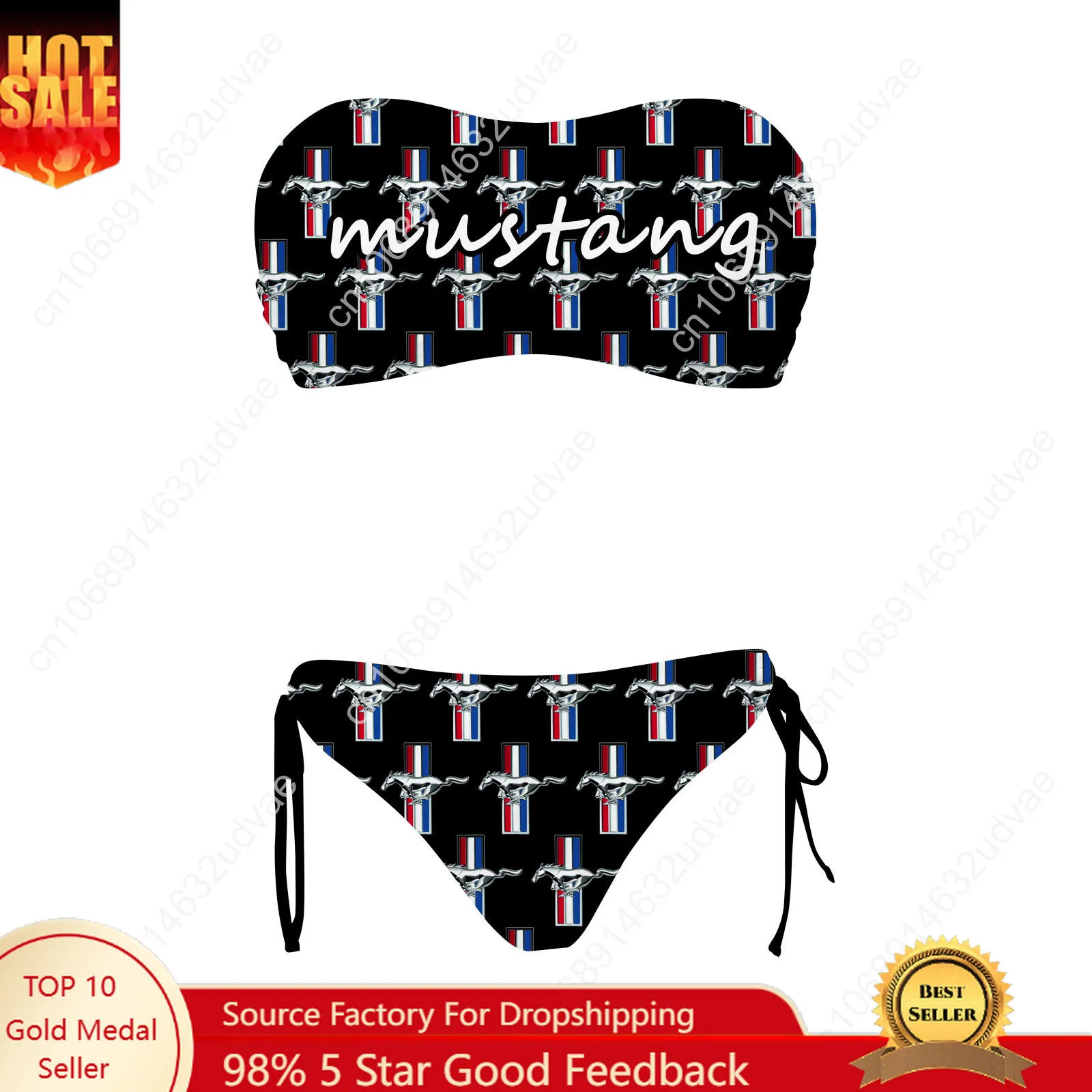 

M-Mustangs Swimsuit Womens Drawstring Two Piece Set Bathing Suits Personalized Swimwear Pool Party Bikini Customize Beachwear