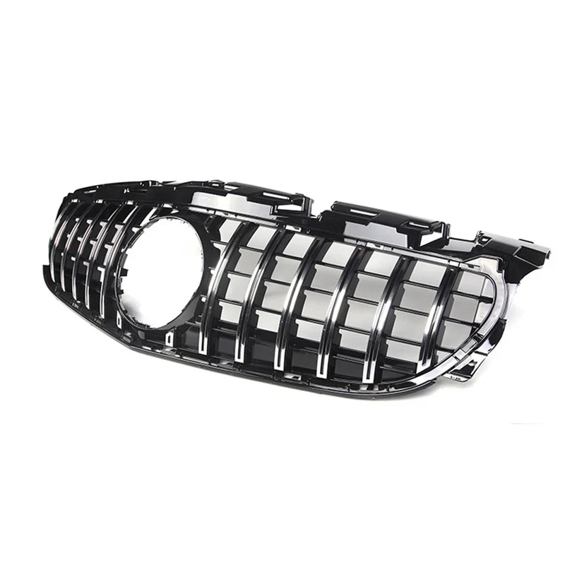 Schwarz/Silber GT-Style Oberer Stoßfänger Kühlergrill Rennsport-Grill Frontgrill für SLC-Klasse W172 R172 SLC300 2016-20