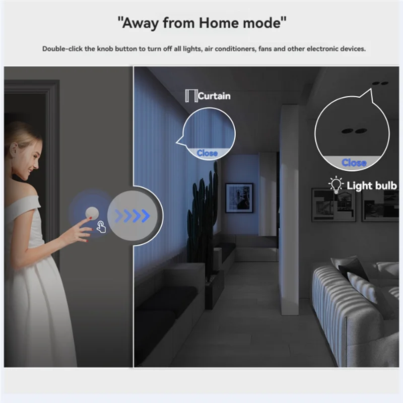 B37B-Multi-Scene Linkage Tuya Zigbee Smart Key Switch, Wireless Mobile Setting Remote Control