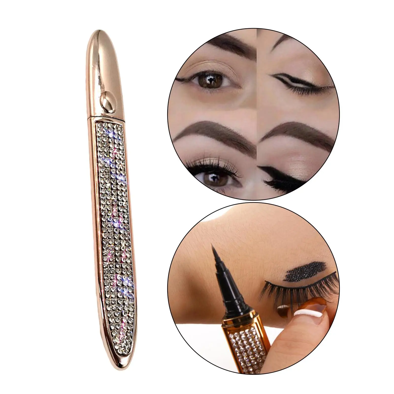 5xZelfklevende vloeibare eyeliner lijmvrij voor ogenmake-up Diamond Rose Gold