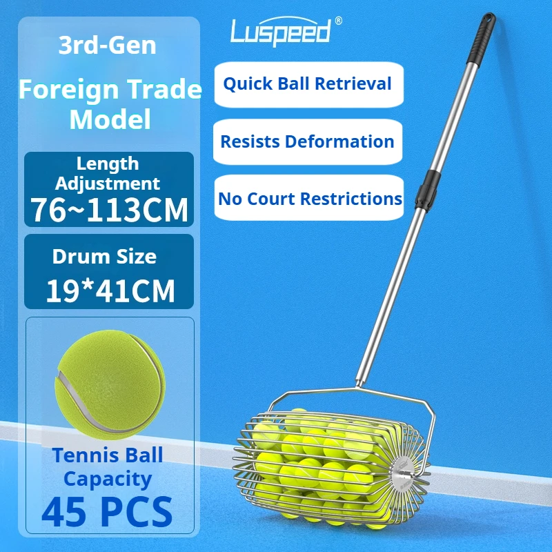 Luspeed Tennisball-Sammler der Dritten Generation, Ausziehbarer Ballsammler, Erhöhte Kapazität, Einfaches Aufsammeln von Bällen, Schnelles Aufheben von Bällen – Detail 12