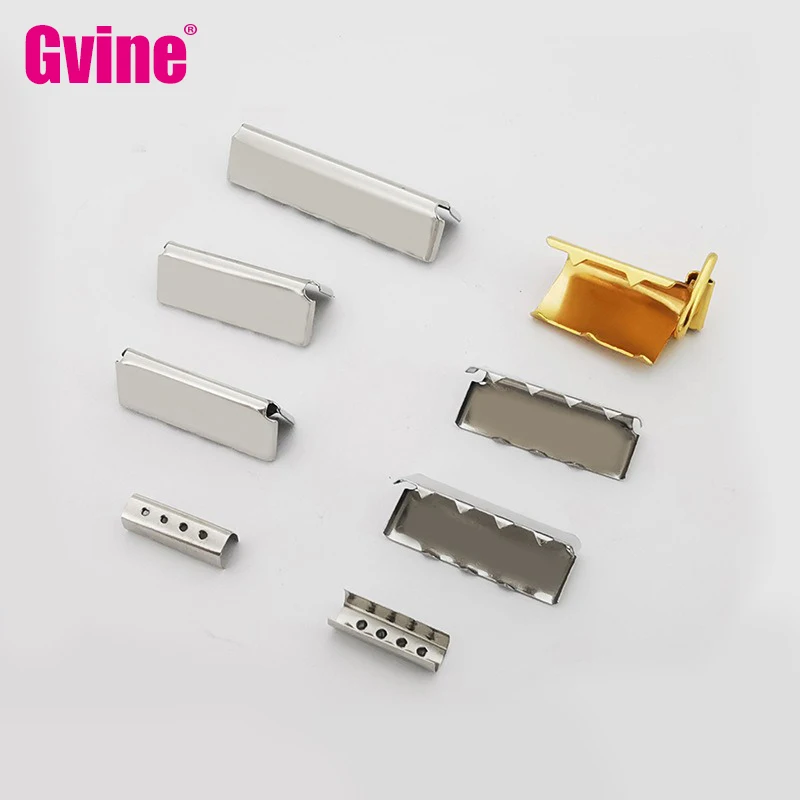 

200pcs Metal Tail Clips Buckle for Bags Strap Belt Webbing Shoes Cord End Stopper Clasp Leather Crafts DIY Accessories