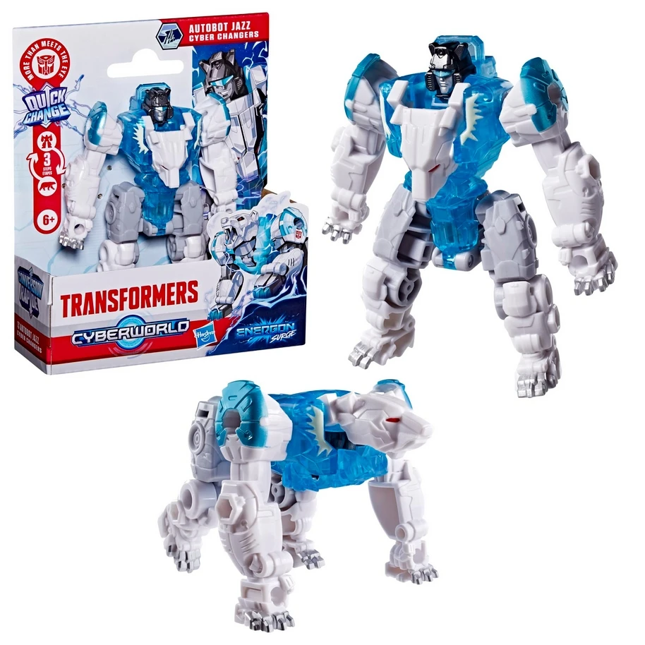 

Hasbro Transformers CYBERWORLD Jazz Cyber Changers Action Figure, Quick Change to Bull Mode, Robot Toys G2228