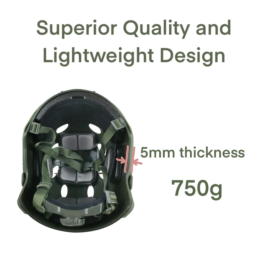 HWZHYB FAST Tactical Helmet,5mm, CE Certified for Rescue/Training/Cycling/Home Defense/Air Gun Shooting CS Protective Equipment