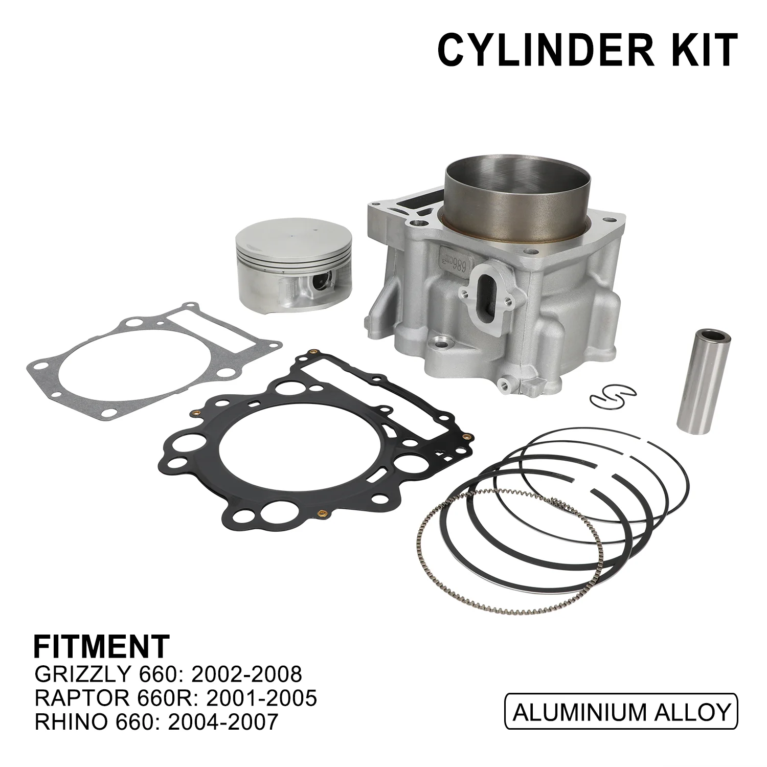 JFG RACING Motorcycle High Quality Accessories Cylinder Combination Piston Kit for GRIZZLY 660 2002-2008 RAPTOR 660R 2001-2005