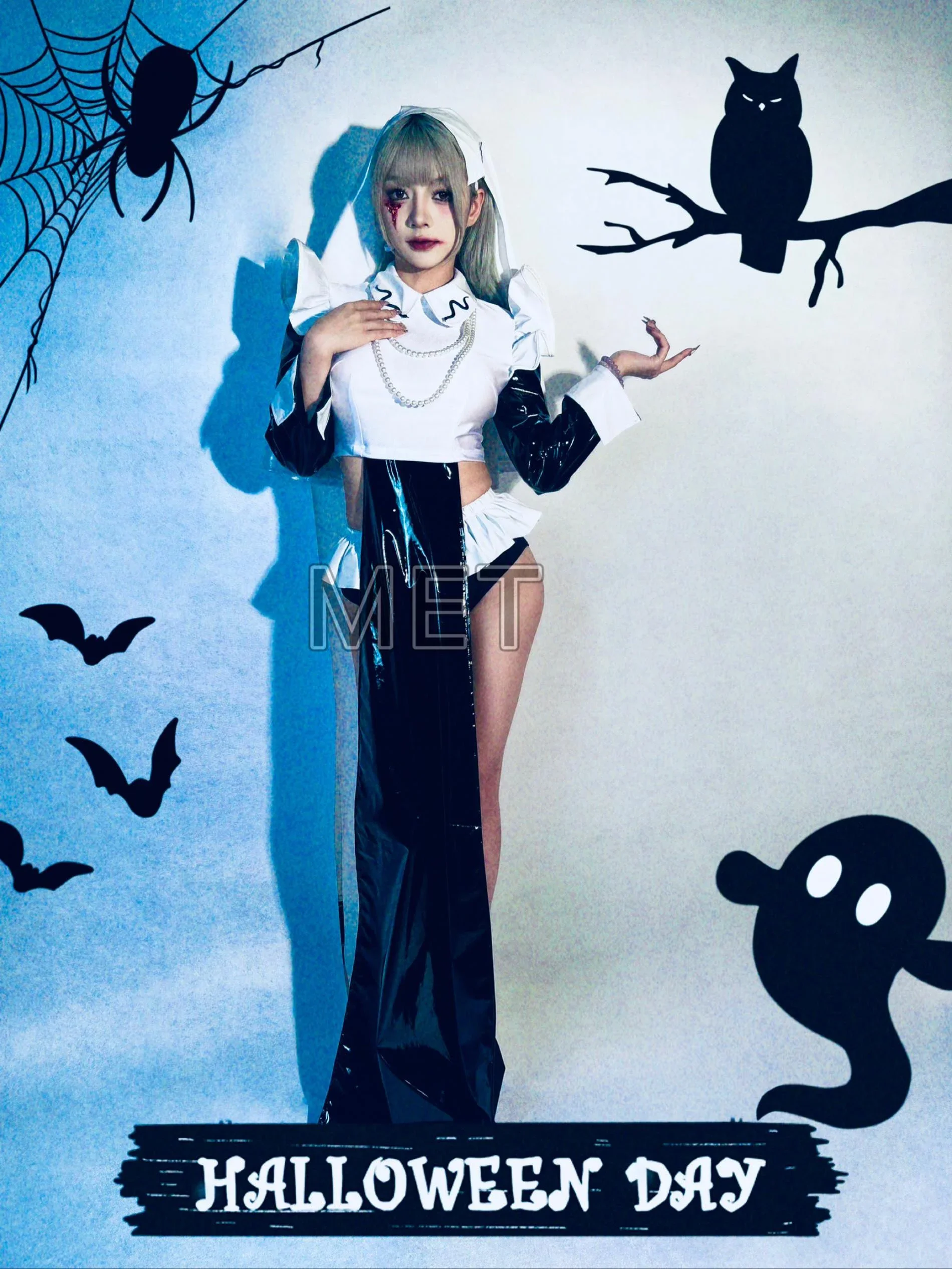 Черная одежда для косплея на Хэллоуин, комбинезон для рейва, костюм для бара, ночного клуба, танцевальная одежда, костюмы, женская белая одежда, боди для сценического шоу