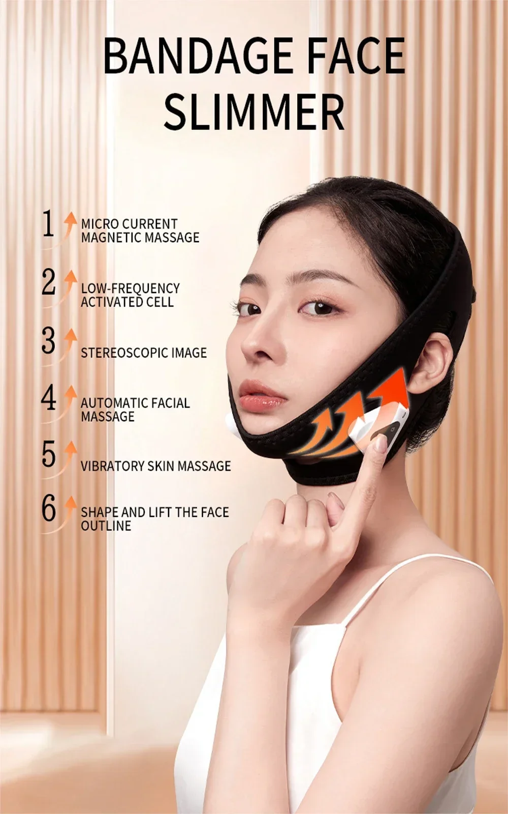 V Face Facial Machine Elektrische Up-Lift Belt LED Huidverstrakking Gezichtsmassage Apparaat Dubbele Kin Reducer EMS Schoonheidsapparatuur