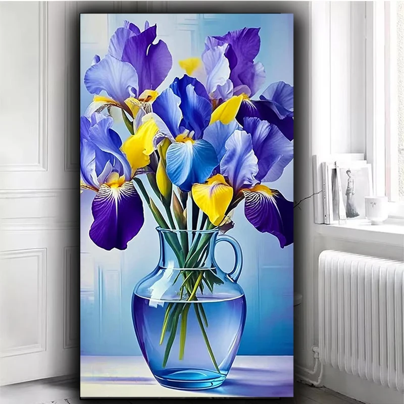 

Удивительная фиолетовая ваза для цветов, сделай сам, алмазная живопись, полная квадратная круглая Алмазная мозаика, вышивка, религиозный большой размер, домашний декор, подарок