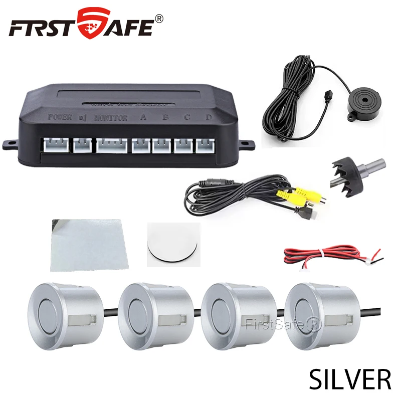 FirstSafe Factory CVBS AHD Video Parking 4-Sensoren Auto Reverse Backup Rear Buzzer Radar Monitor System unterstützt Android System