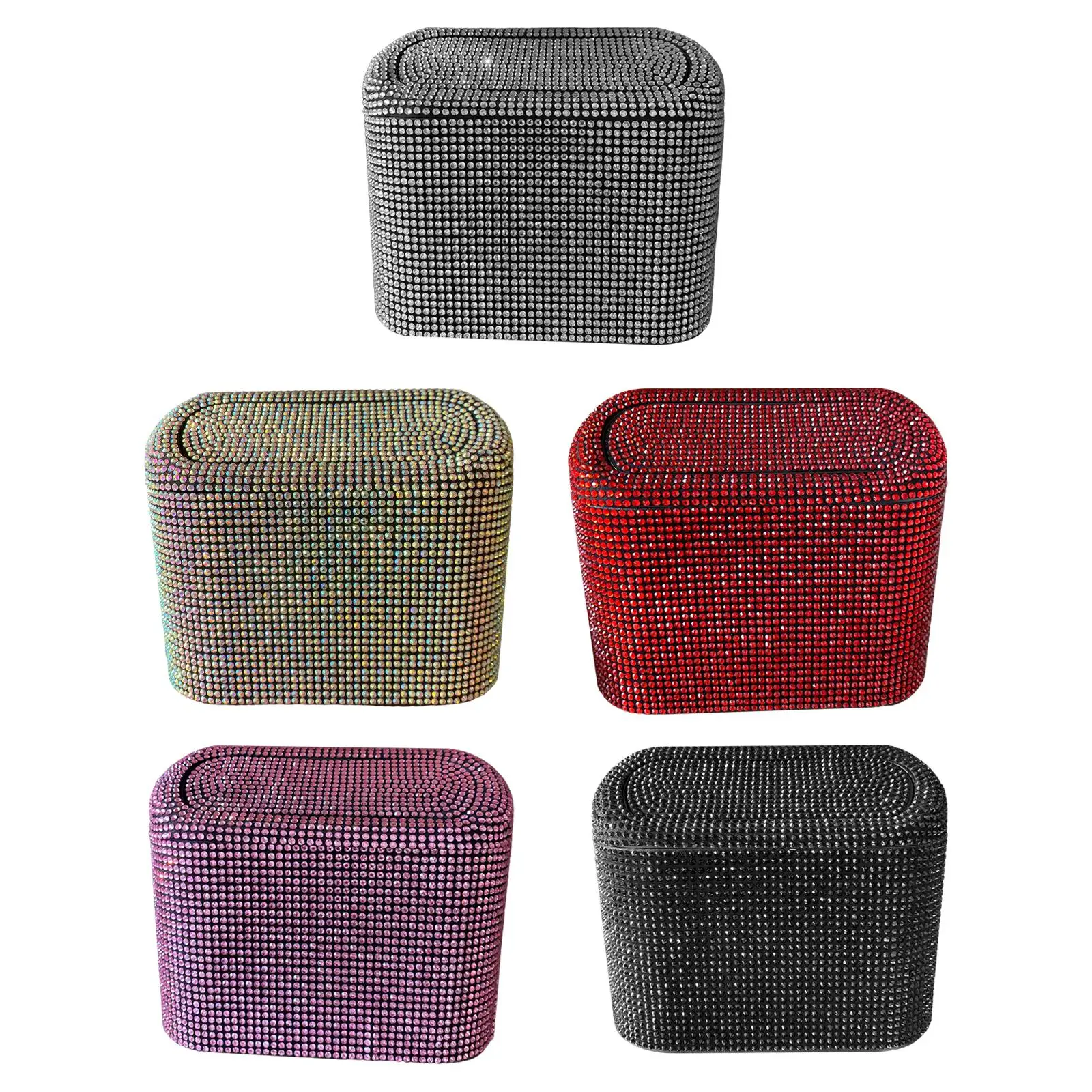 Multifuntion Bling Car Trash Can Easy Installation Dustbin for Bathroom