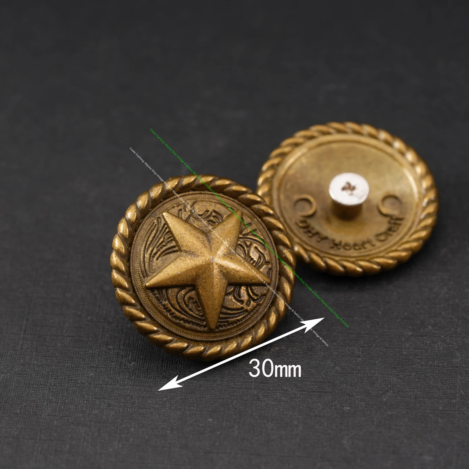 10 sztuk Vintage mosiężny sznur okrągły krawędzi Texas Ranger Star siodło hals skórzany metalowe koncza wkręcone 1-1/4"